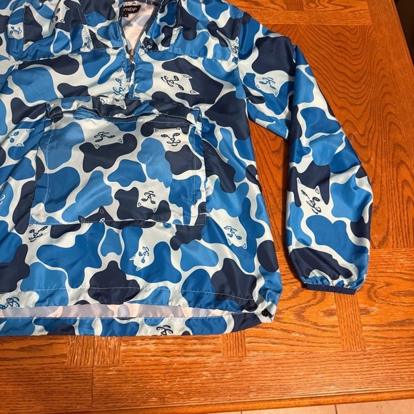 RIPNDIP Nerm Cat Blue Camo Packable Windbreaker Jacket Sz S Rare Skate Unisex - Picture 6 of 16